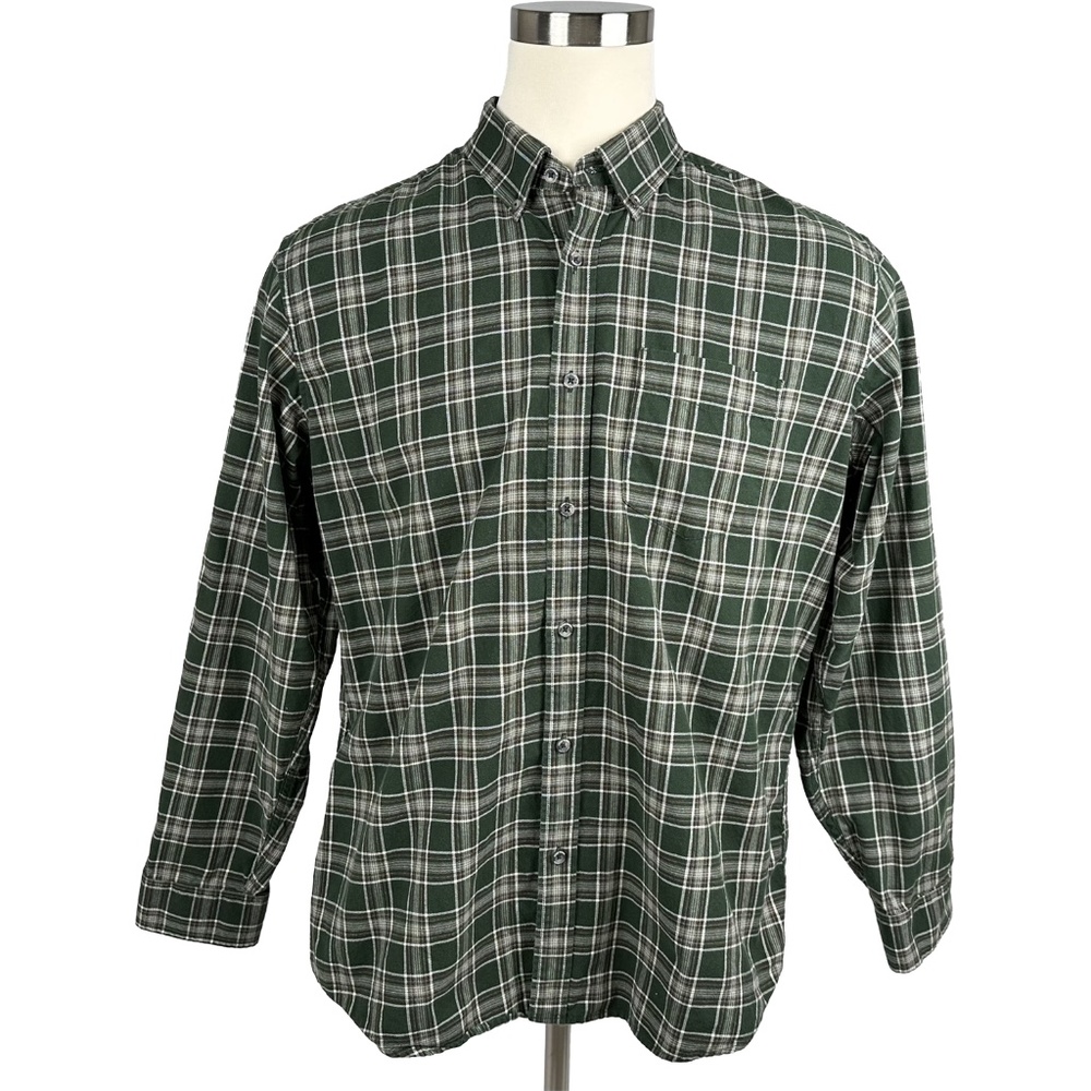Eddie Bauer Green Plaid Shirt (L)